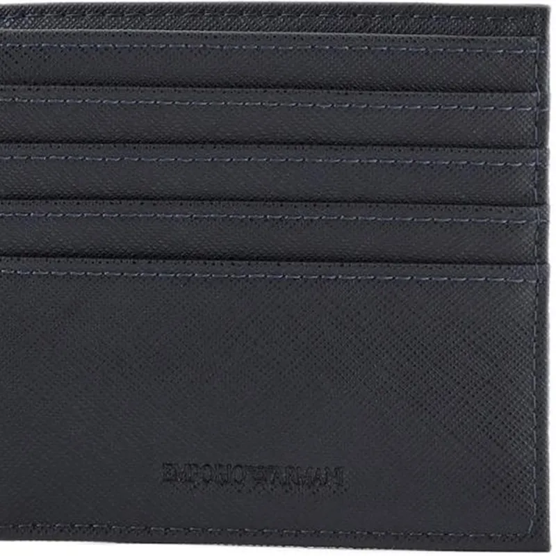 EMPORIO ARMANI PU Polyurethane Wallet Men's Dark Blue-4