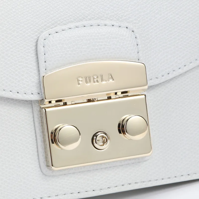 Furla Metropolis Collection Cow Leather Crossbody Bag Mini Women's White-4
