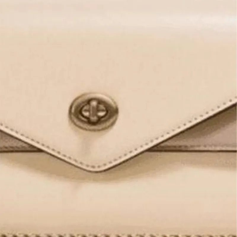 COACH Aster Smooth Finish Calfskin Shoulder Bag Crossbody Bag Small Size Women's Beige With Dusty Pink Accents-3