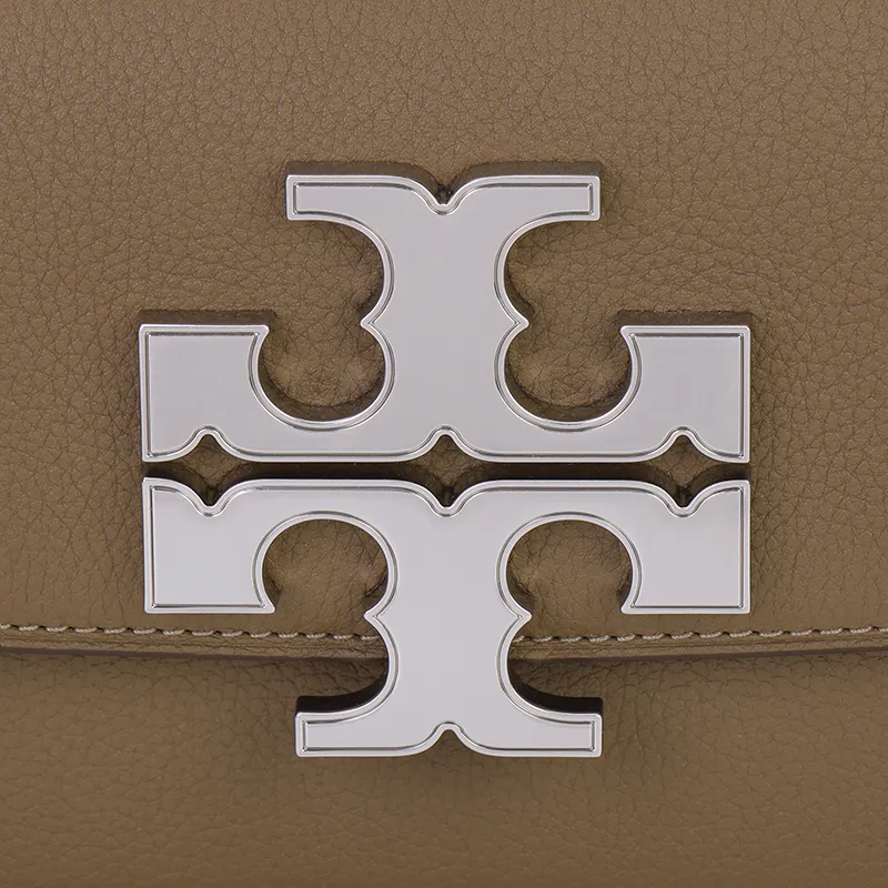 TORY BURCH Eleanor Litchi Grain Leather Envelope Bag, Crossbody Bag, Shoulder Bag Trumpets Women's Mushroom Gray-4