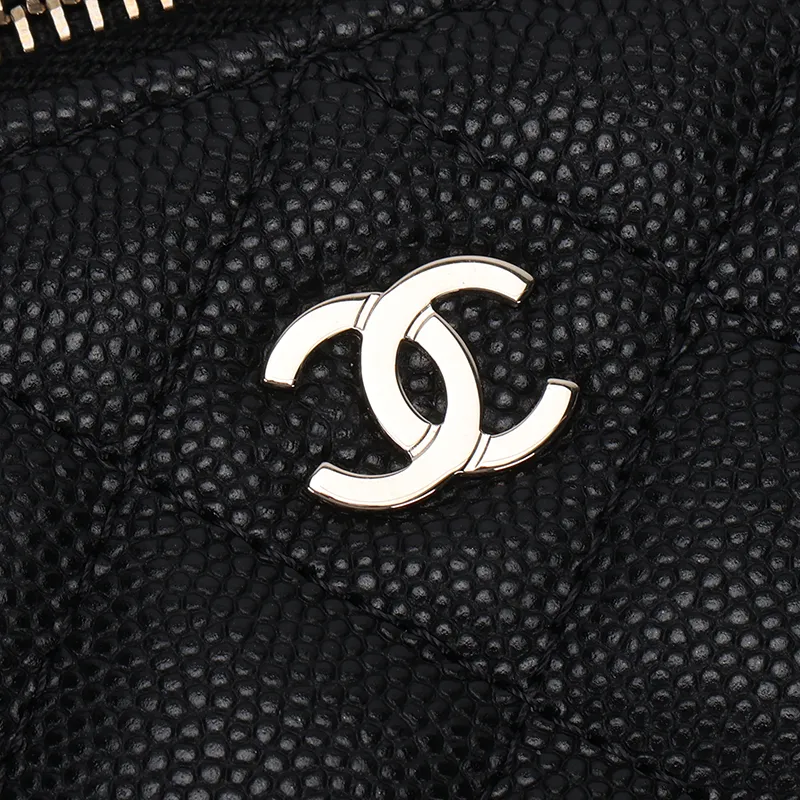 CHANEL Caviar Calfskin Box Bag, Makeup Bag, Handbag Women's Black-4
