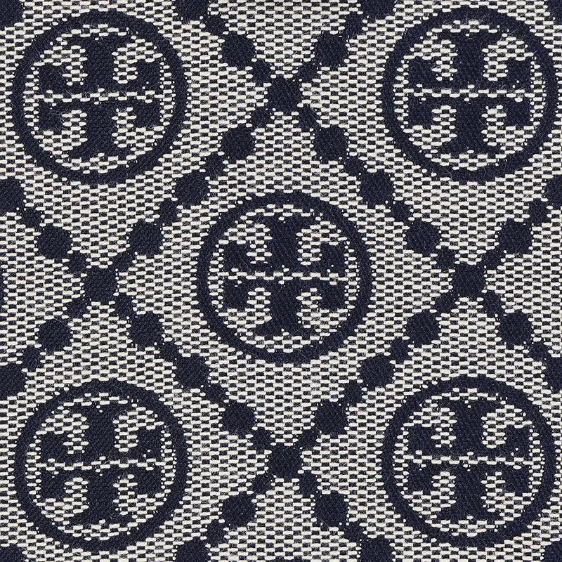 TORY BURCH Jacquard Calfskin Trim Crossbody Bag, Shoulder Bag, Cell Phone Pouch Trumpets Women's Marine Blue-4