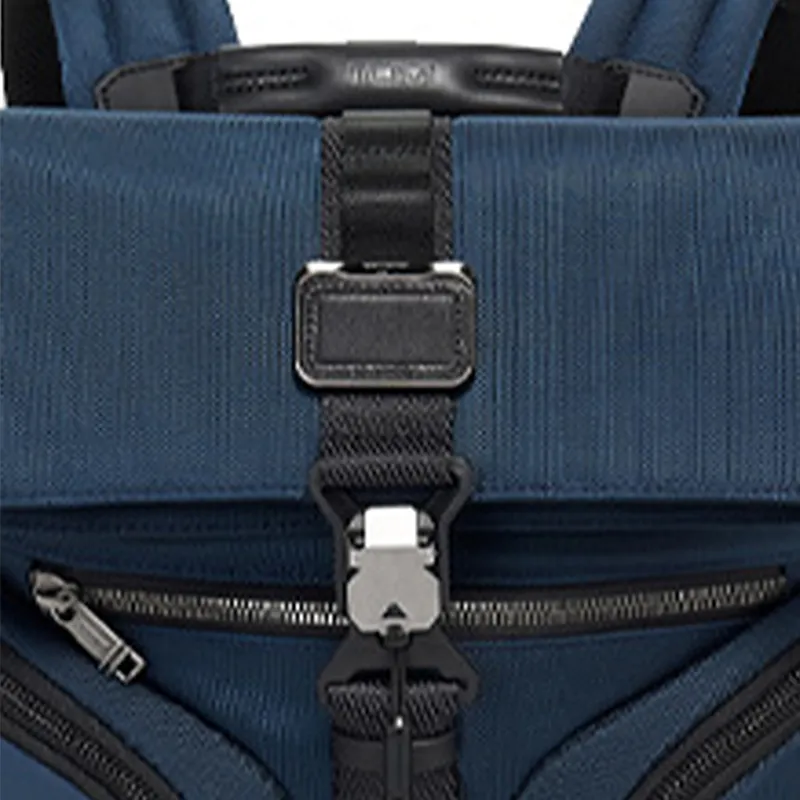 TUMI Alpha Bravo Elastic Nylon Backpack Men's Blue-4