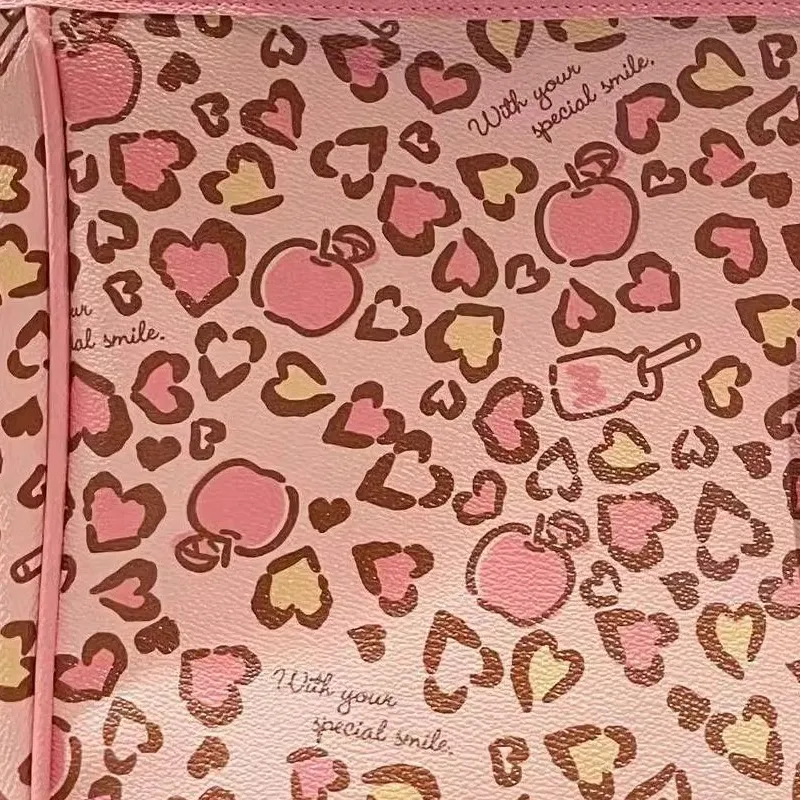 Sanrio Litchi Grain Leather Tote Bag Shopping Bag Handbag Regular Women's Leopard Print KT-3