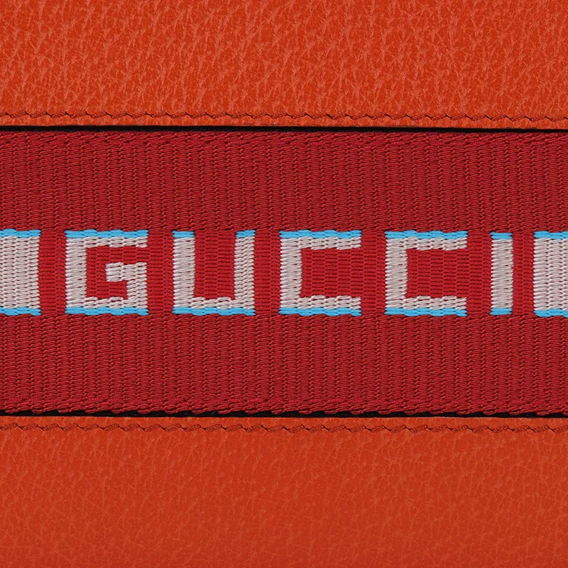 GUCCI Leather Wallet Men's Orange-4