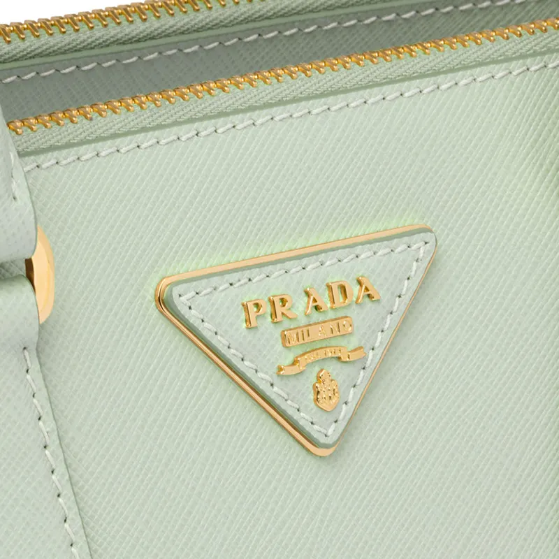 PRADA Galleria Killer Bag Cow Leather Shoulder Bag Small Size Women's Aqua Green-3