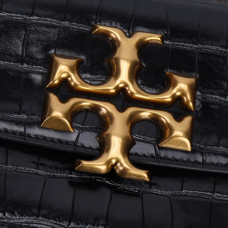 TORY BURCH Eleanor Leather Envelope Bag Shoulder Bag Crossbody Bag Small Size Women's Black-4