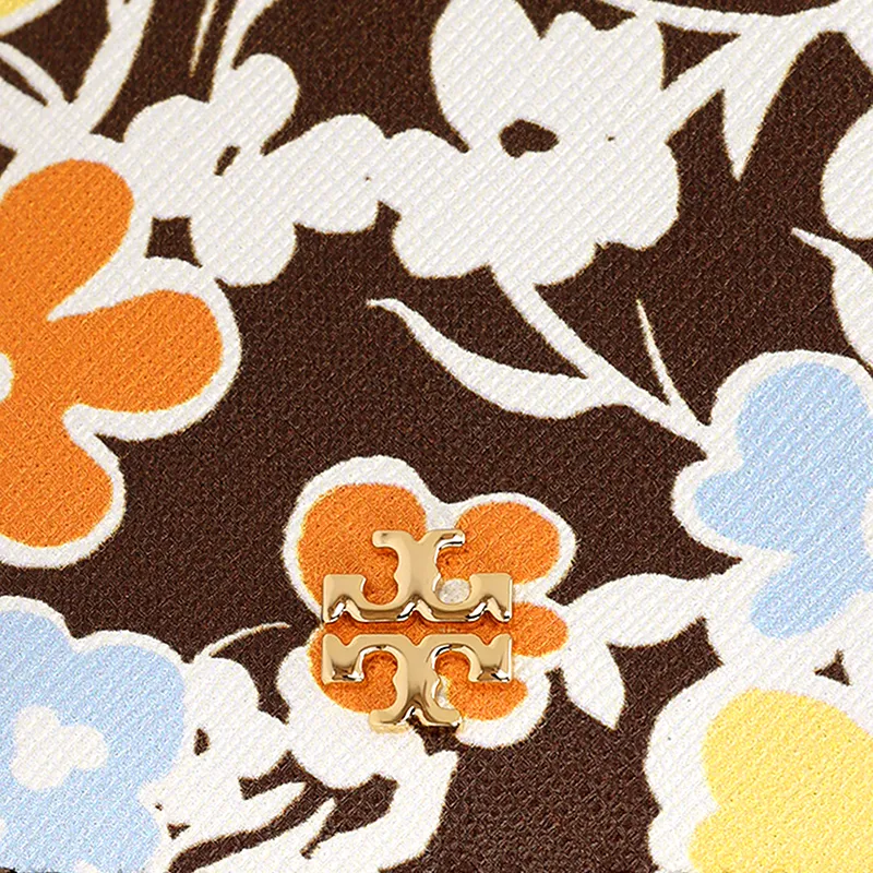 TORY BURCH Emerson Leather Document Wallet Card Holders Women's Brown-4