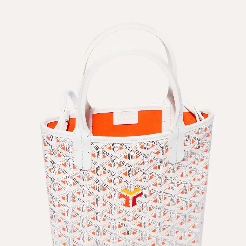 GOYARD Poitiers Canvas With Leather Tote Bag Shopping Bag Shoulder Bag Handbag Women's Orange-2
