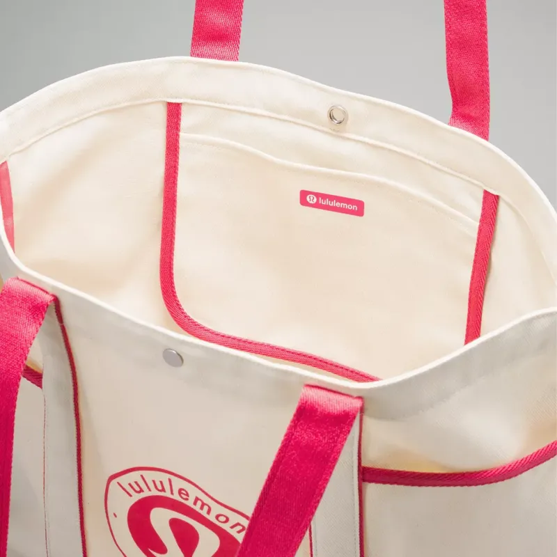 Lululemon Canvas Bag Tote Bag Shopping Bag Shoulder Bag Handbag Regular Unisex Glaze Pink-2