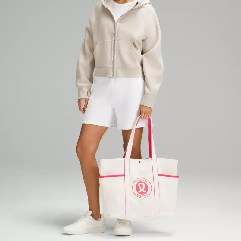 Lululemon Canvas Bag Tote Bag Shopping Bag Shoulder Bag Handbag Regular Unisex Glaze Pink-4