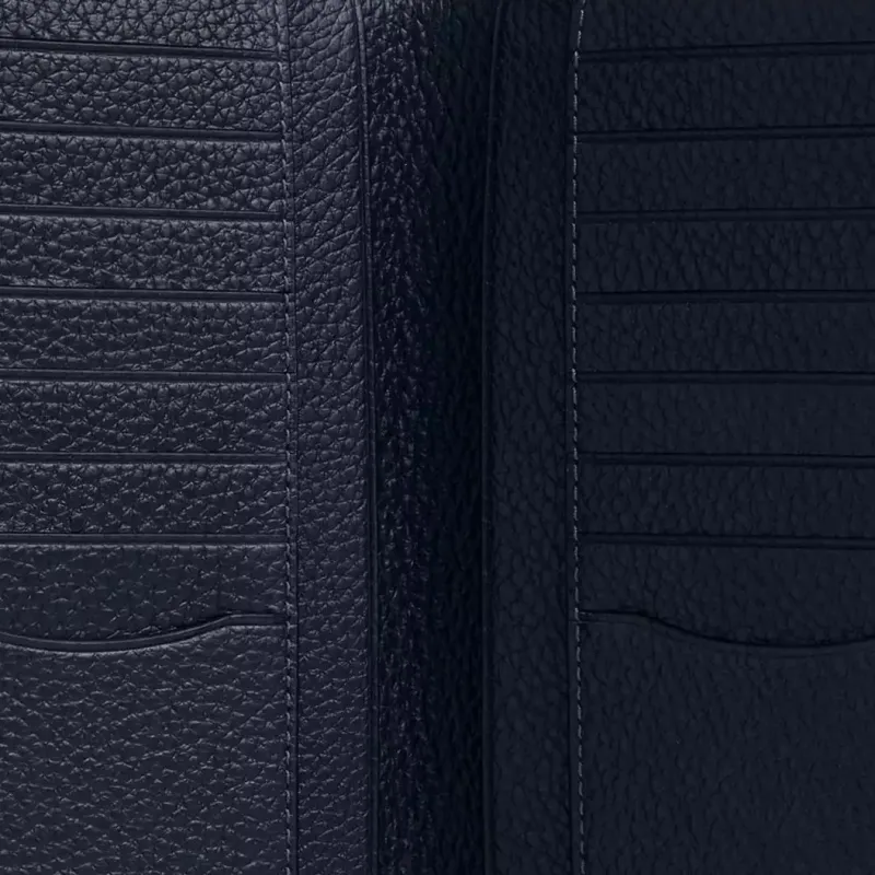COACH Refined Pebbled Leather Wallet Mini Men's Midnight Marine Blue-3