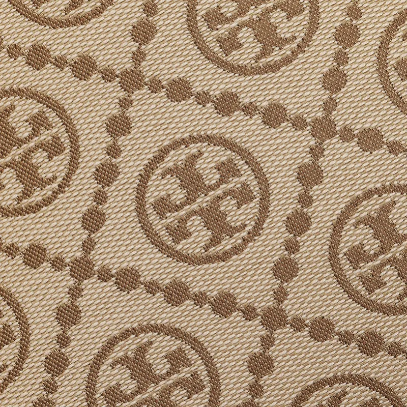 TORY BURCH T Monogram Jacquard Shoulder Bag, Crescent Bag, Handbag, Shoulder Bag Women's Hazelnut Brown Multicolor-4