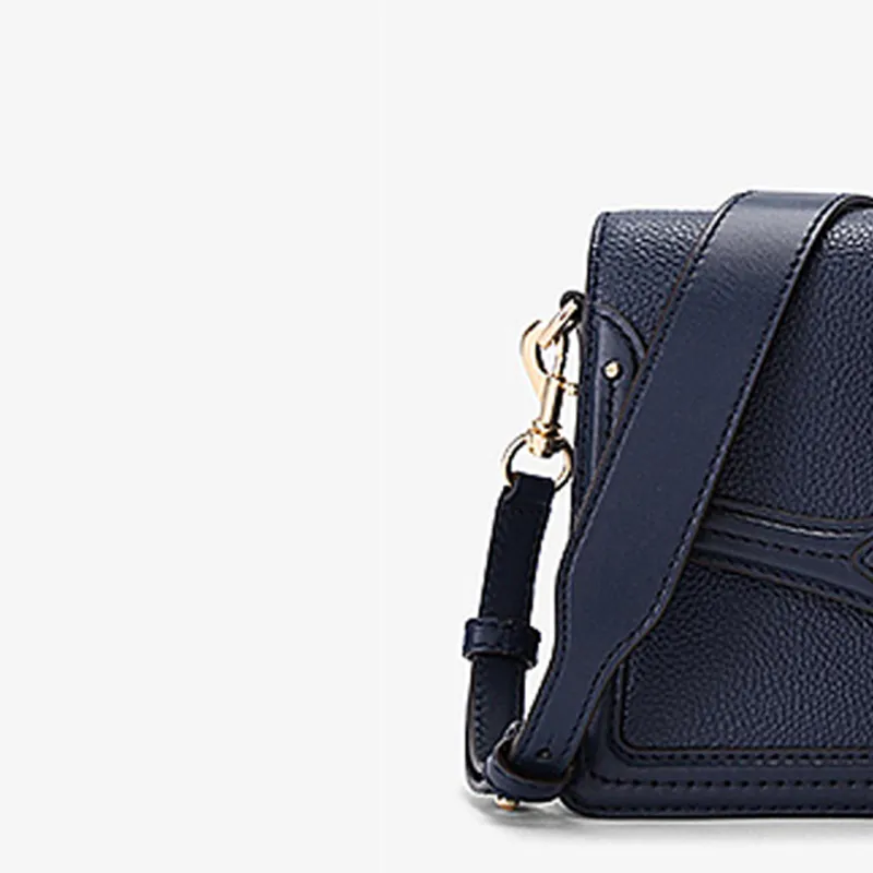 MICHAEL KORS Jessie Cow Leather Shoulder Bag Crossbody Bag Medium Size Women's Navy Blue-4