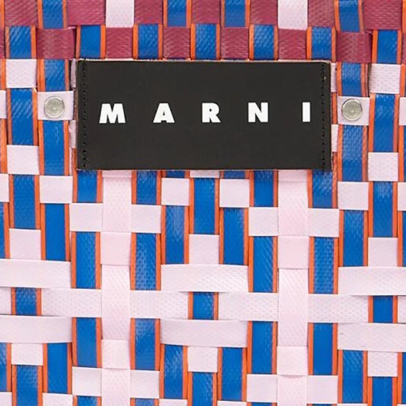 MARNI Basket Series Polypropylene Tote Bag Shopping Bag Handbag Women's Iris Blue-4