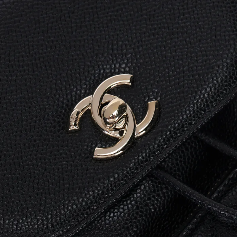 CHANEL Cow Leather Backpack Trumpets Women's Black-4