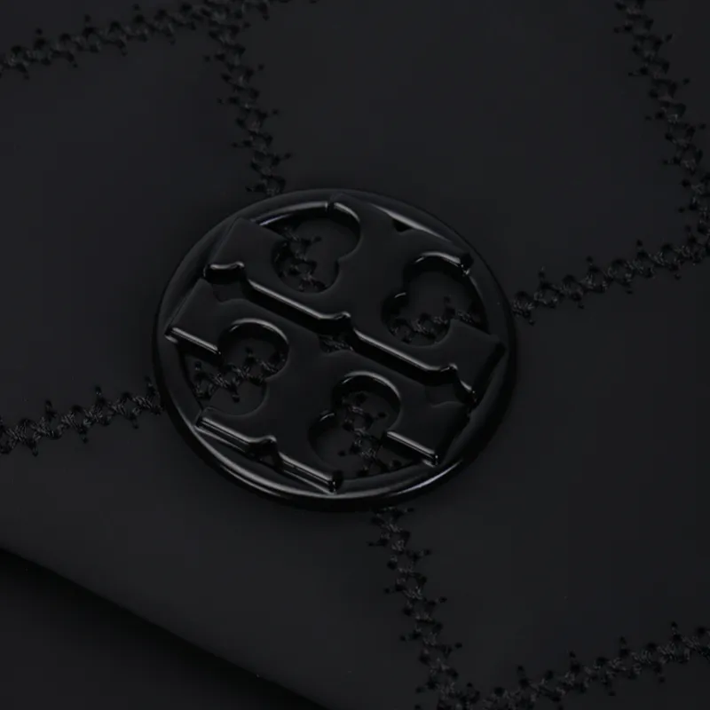 TORY BURCH TB-Willa Cow Leather Handbag Shoulder Bag Crossbody Bag Small Size Women's Frosted Black-4