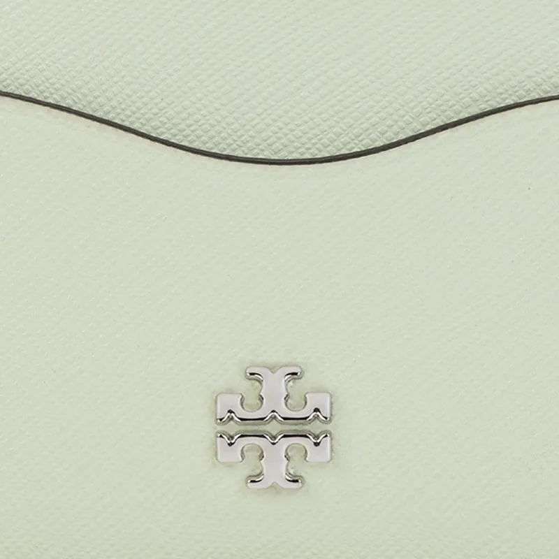 TORY BURCH Emerson Leather Card Holder Women's Light Green-4