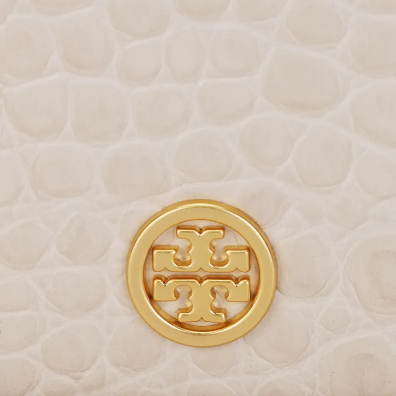 TORY BURCH Leather Card Holder Women's White-4