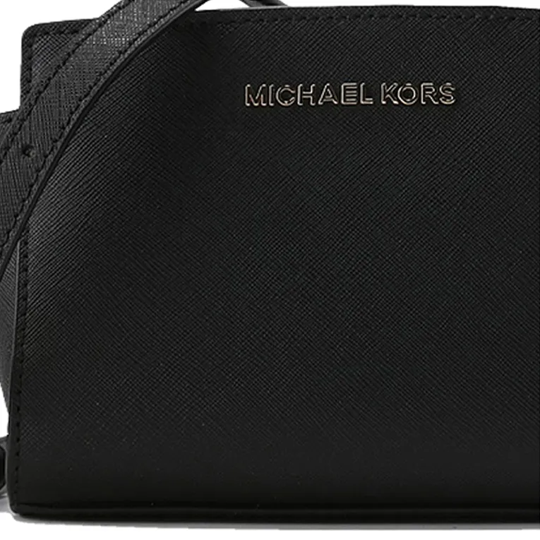 MICHAEL KORS Selma Cow Leather Shoulder Bag, Crossbody Bag Women's Black-3