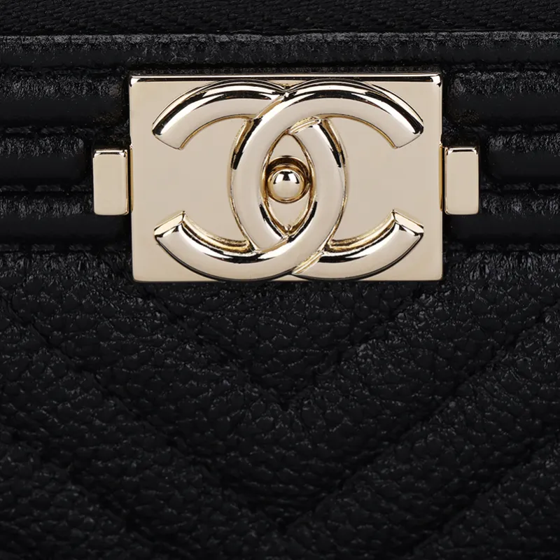 CHANEL Cow Leather Crossbody Bag Men's Black-4