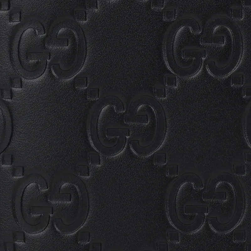 GUCCI Leather Wallet Men's Black-4
