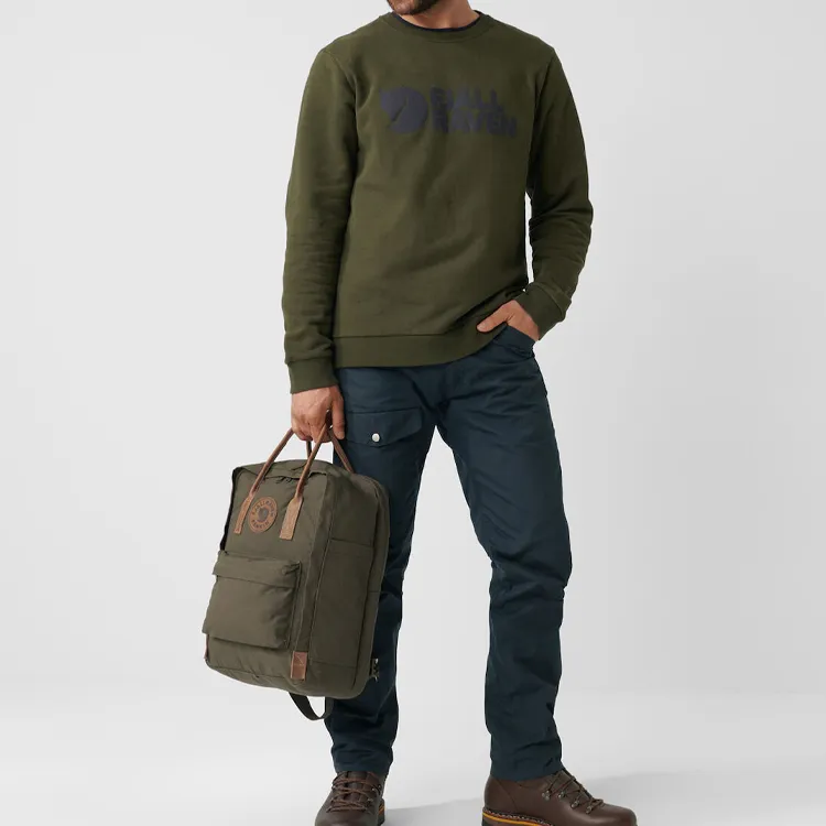 Fjallraven Kanken Polyester Backpack Laptop Bags Unisex Black Olive-4