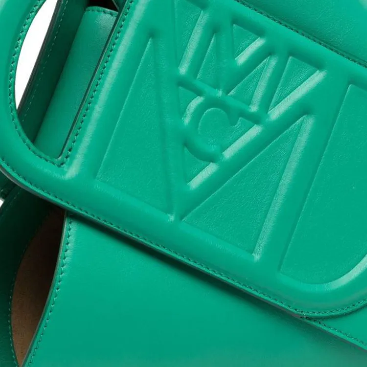 MCM Mode Travia Spain Nappa Leather Tote Bag, Shopping Bag, Crossbody Bag, Handbag Mini Women's Green-2
