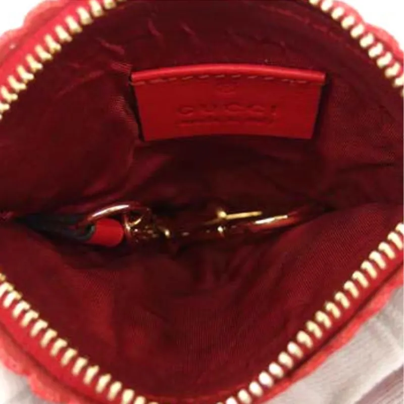 GUCCI Leather Coin Purse Women's Red-3