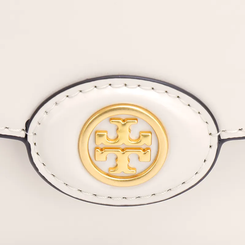 TORY BURCH Robinson Calfskin Leather Shoulder Bag Crossbody Bag Handbag Small Size Women's Light Cream White-4