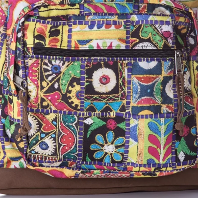 JanSport Polyester Backpack Medium Size Unisex Brown & Multicolor-3