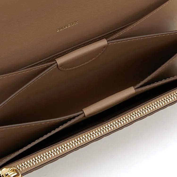 Burberry Cow Leather Shoulder Bag, Crossbody Bag Women's Khaki-2