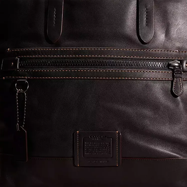 COACH Academy Smooth Leather Tote Bag, Shopping Bag, Shoulder Bag, Handbag Large Size Women's Black-2