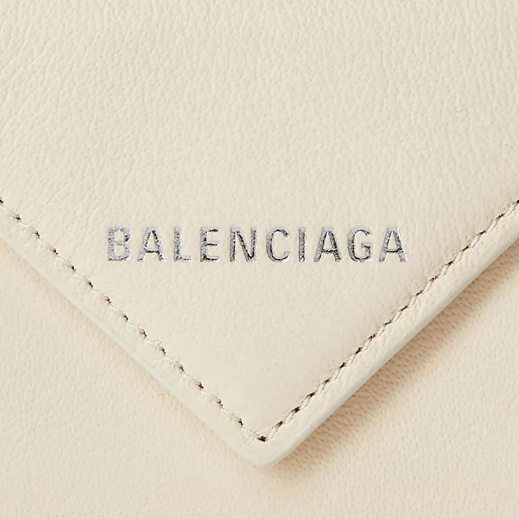 Balenciaga Leather Wallet Women's Cream-4