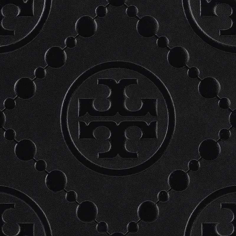 TORY BURCH T Monogram Contrast Embossed Square Tote Black-4