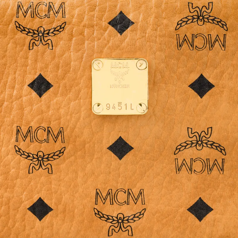 MCM Visetos Canvas Camera Bag, Small Square Bag, Shoulder Bag, Crossbody Bag Regular Women's Brown Cognac-4