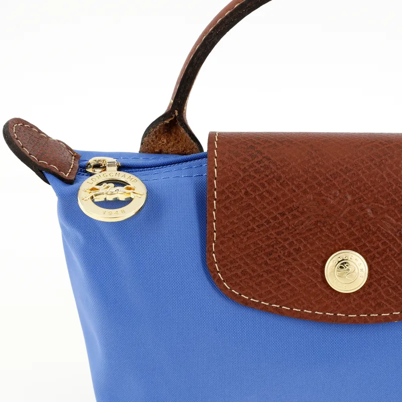 LONGCHAMP Le Pliage Recycled Canvas With Leather Trim Canvas Bag Dumpling Bag Handbags Regular Women's Blue-4