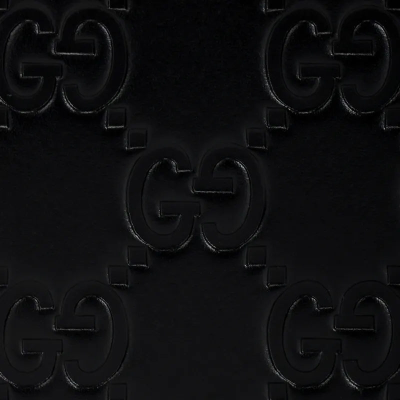GUCCI Leather Wallet, Handbag Men's Black-4
