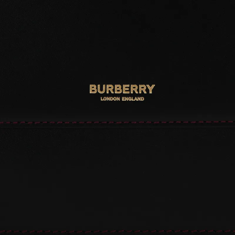 Burberry Calfskin Crossbody Bag Trumpets Unisex Black-4