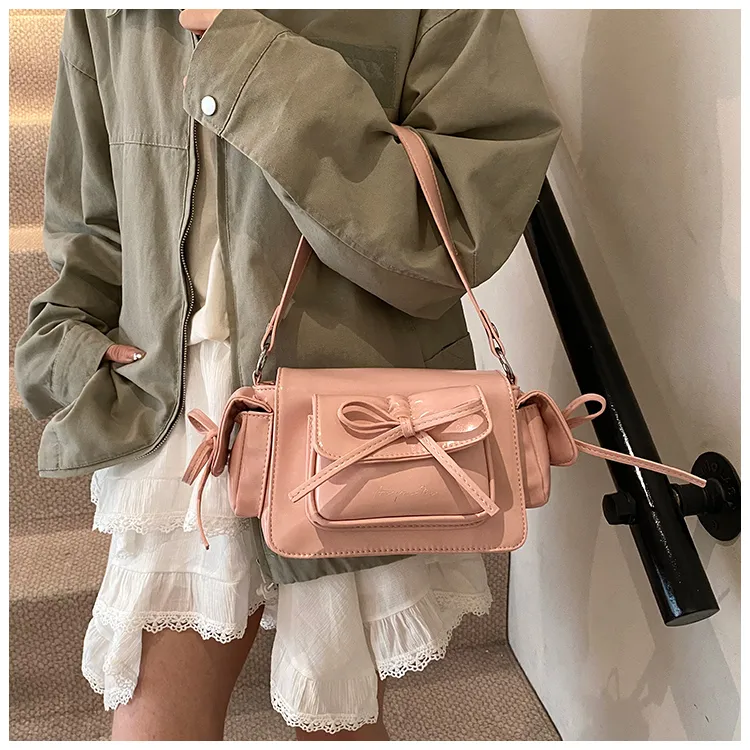 Fitchell Fashion Backpack PU Lace Up Shoulder Bag Crossbody Bag Regular Women's Red/Pink/Black/Brown/White-4
