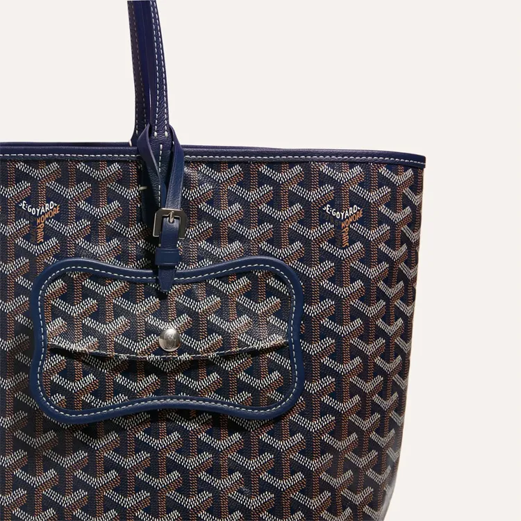 GOYARD Chien Gris Canvas With Leather Pet Bag Merch Unisex Marine Blue-2