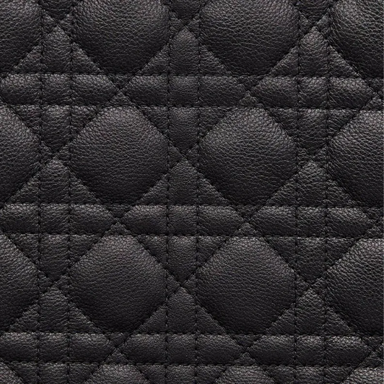 DIOR Soft Cow Leather Clutch Large Size Women's Black-3