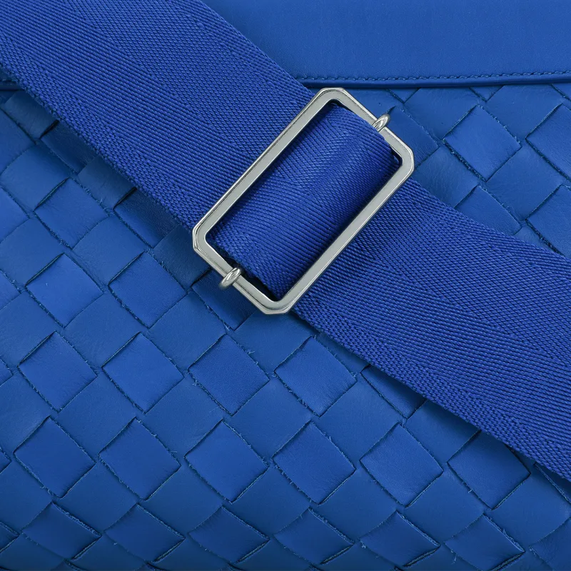 Bottega Veneta Calfskin Handbag, Shoulder Bag, Crossbody Bag Men's Cobalt Blue-4