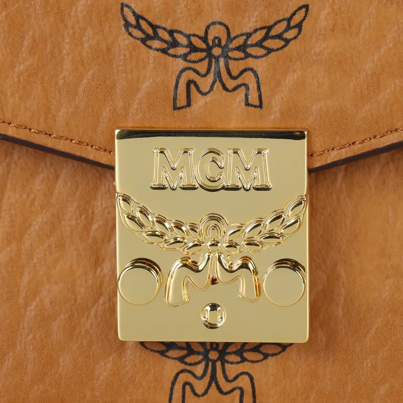 MCM Canvas Card Holder Mini Unisex Cognac-4