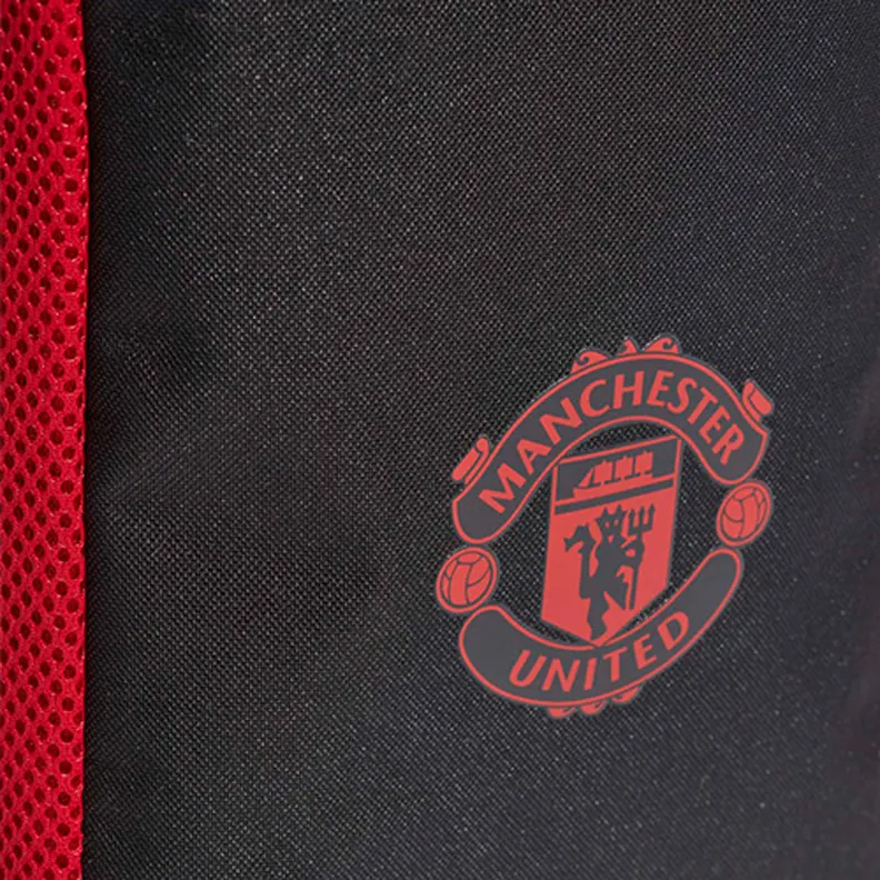 Adidas MANCHESTER UNITED THEATRE OF DREAMS Recycled Polyester Plain Weave Fabric Handbag Shoe Bag Unisex Black & Red-4
