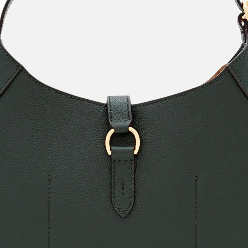 Polo Ralph Lauren Leather Handbag Shoulder Bag Small Size Women's Green-4