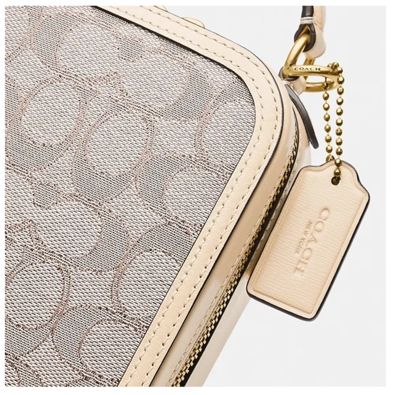 COACH Alie Cow Leather Cell Phone Pouch Camera Bag Handbag Shoulder Bag Crossbody Bag Mini Women's Nude-3