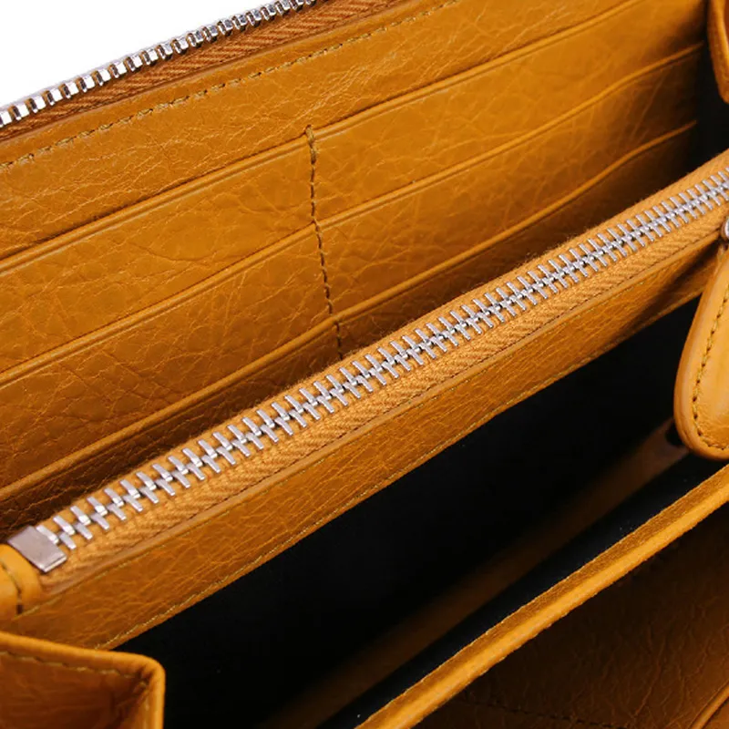 Balenciaga Sheepskin Wallet Regular Women's Yellow-4
