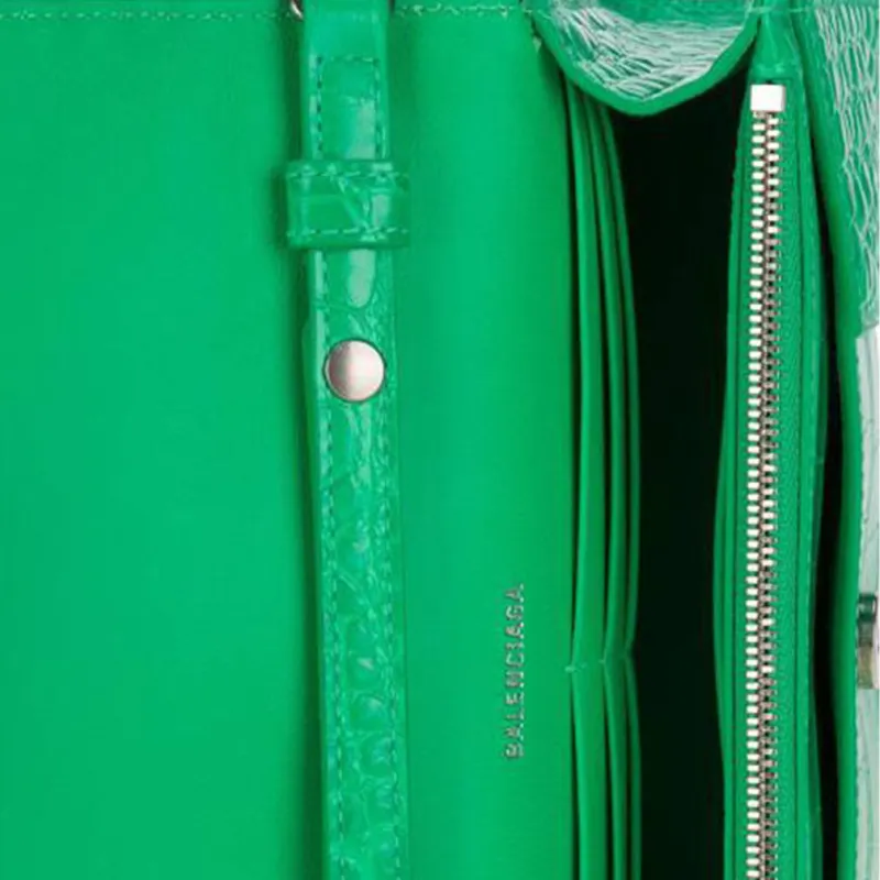 Balenciaga Leather Shoulder Bag Women's Green-4