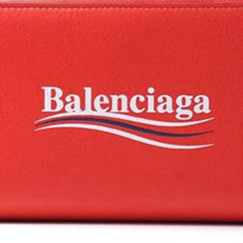 Balenciaga Leather Wallet Women's Red-3